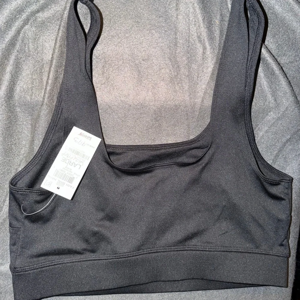 Jenni Intimates Womens Black Square Neck Sports Bra Bralette Large 100139253